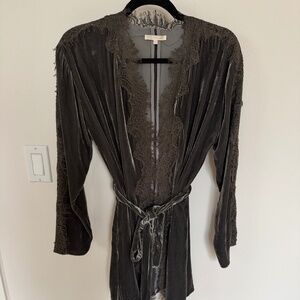 Gold Hawk Velvet Lace Duster